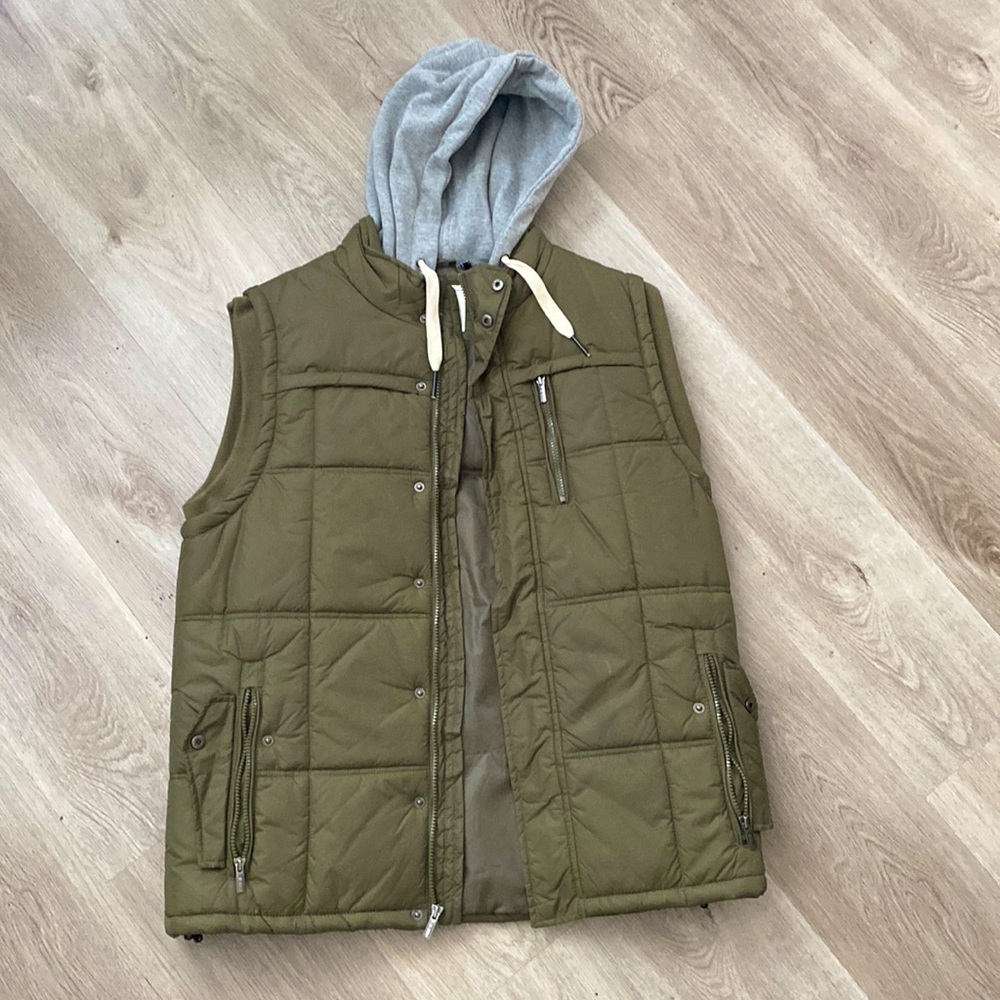Jeans by buffalo olive green vest size XL